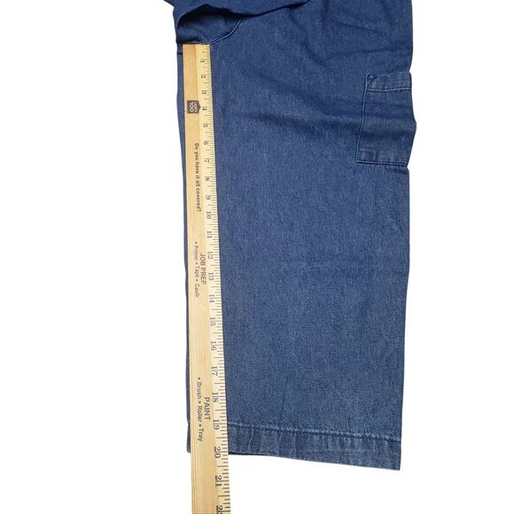 Basic Editions Vintage Denim Capri Pants Sz S Elastic Waist High Rise Pockets - Picture 7 of 10